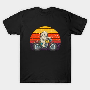 Yeti and vintage motorcycles. T-Shirt